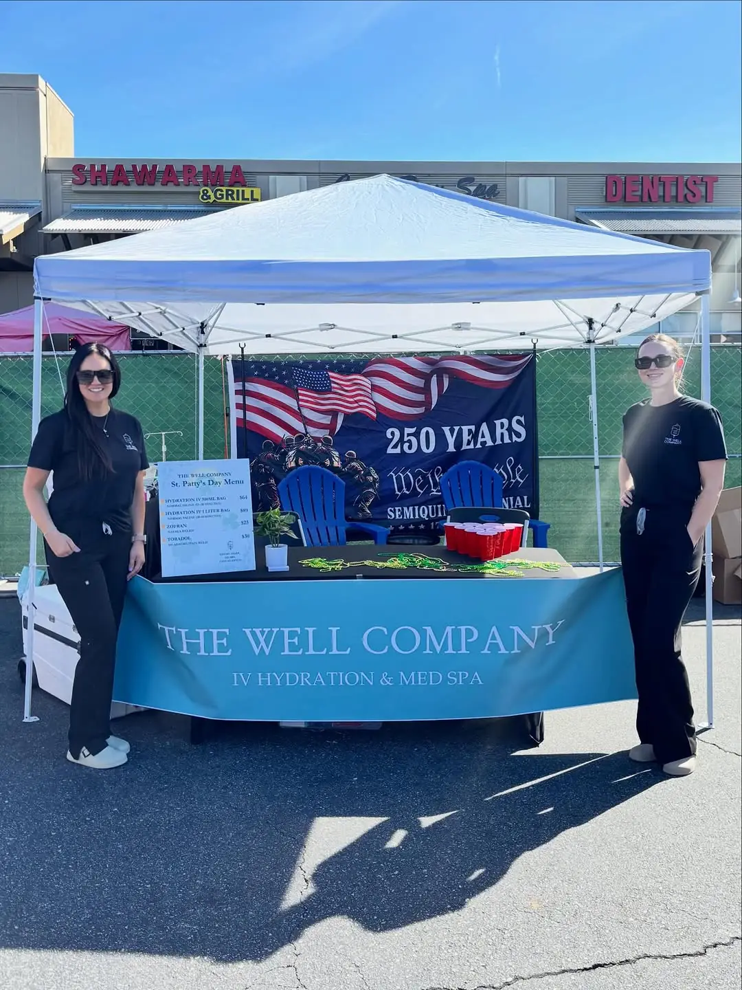 The Well Company team at a branded pop-up booth during a Temecula community event